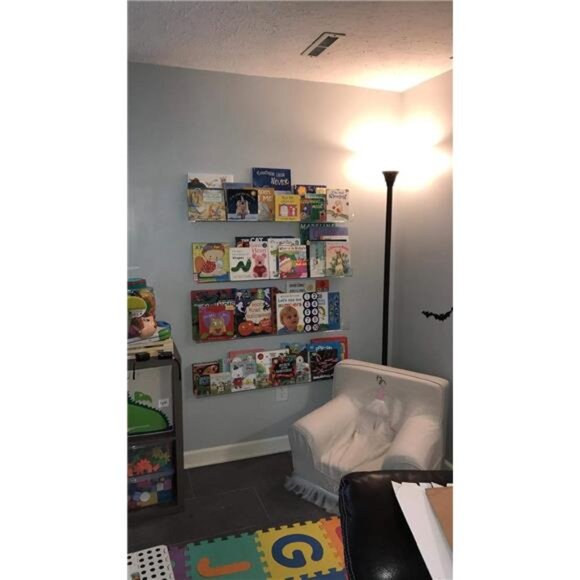 36-Inch Acrylic Floating Bookshelves for Kids, 2-Pack, Extra-Large Wall Shelves - Picture 5 of 7